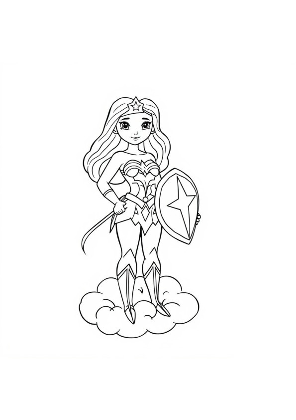 Desenho de Mulher-Maravilha para imprimir