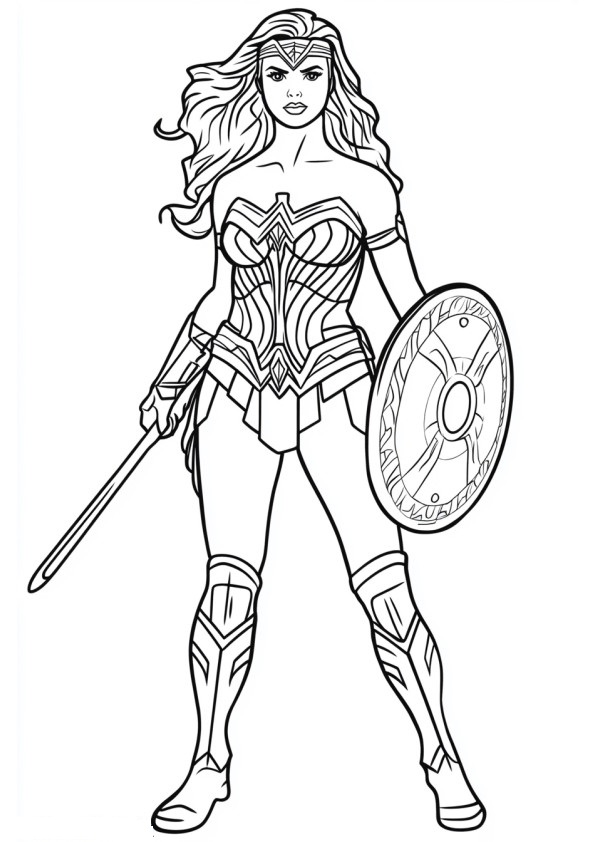 Desenho de Mulher-Maravilha para imprimir
