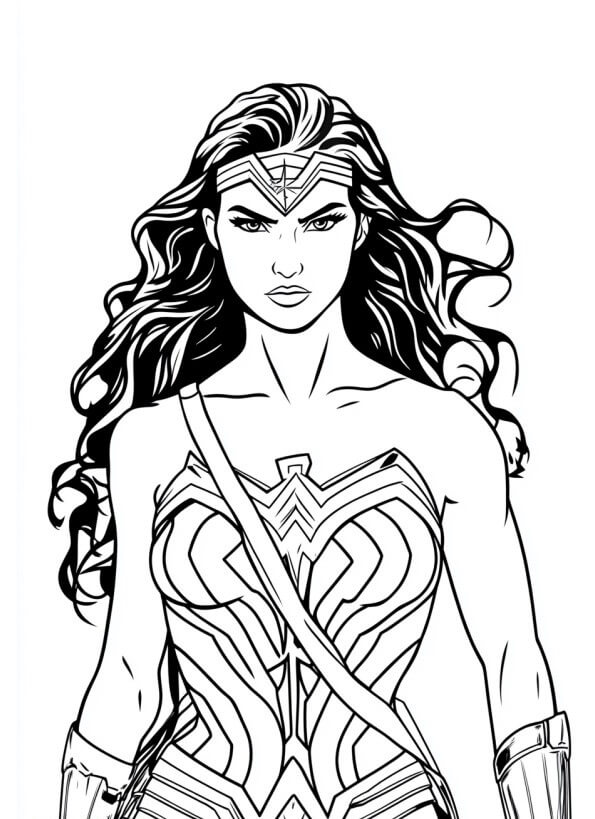 Desenho de Mulher-Maravilha para imprimir