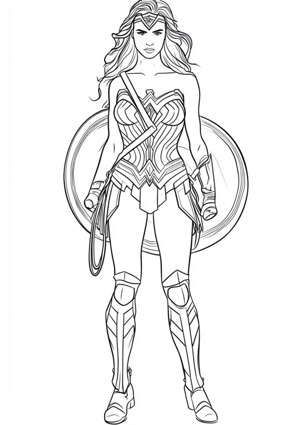 Desenho de Mulher-Maravilha para imprimir
