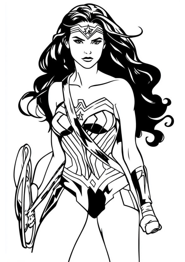Desenho de Mulher-Maravilha para imprimir