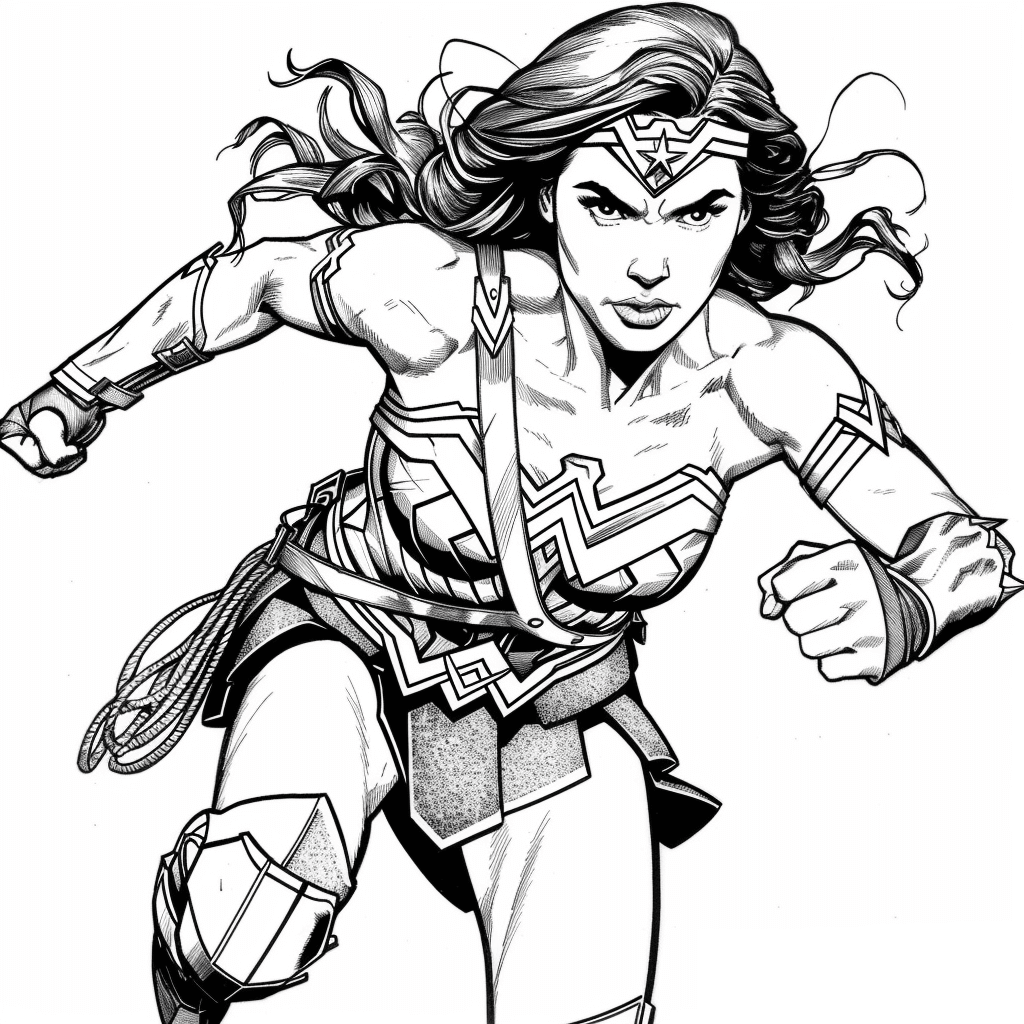 Desenho de Mulher-Maravilha para imprimir
