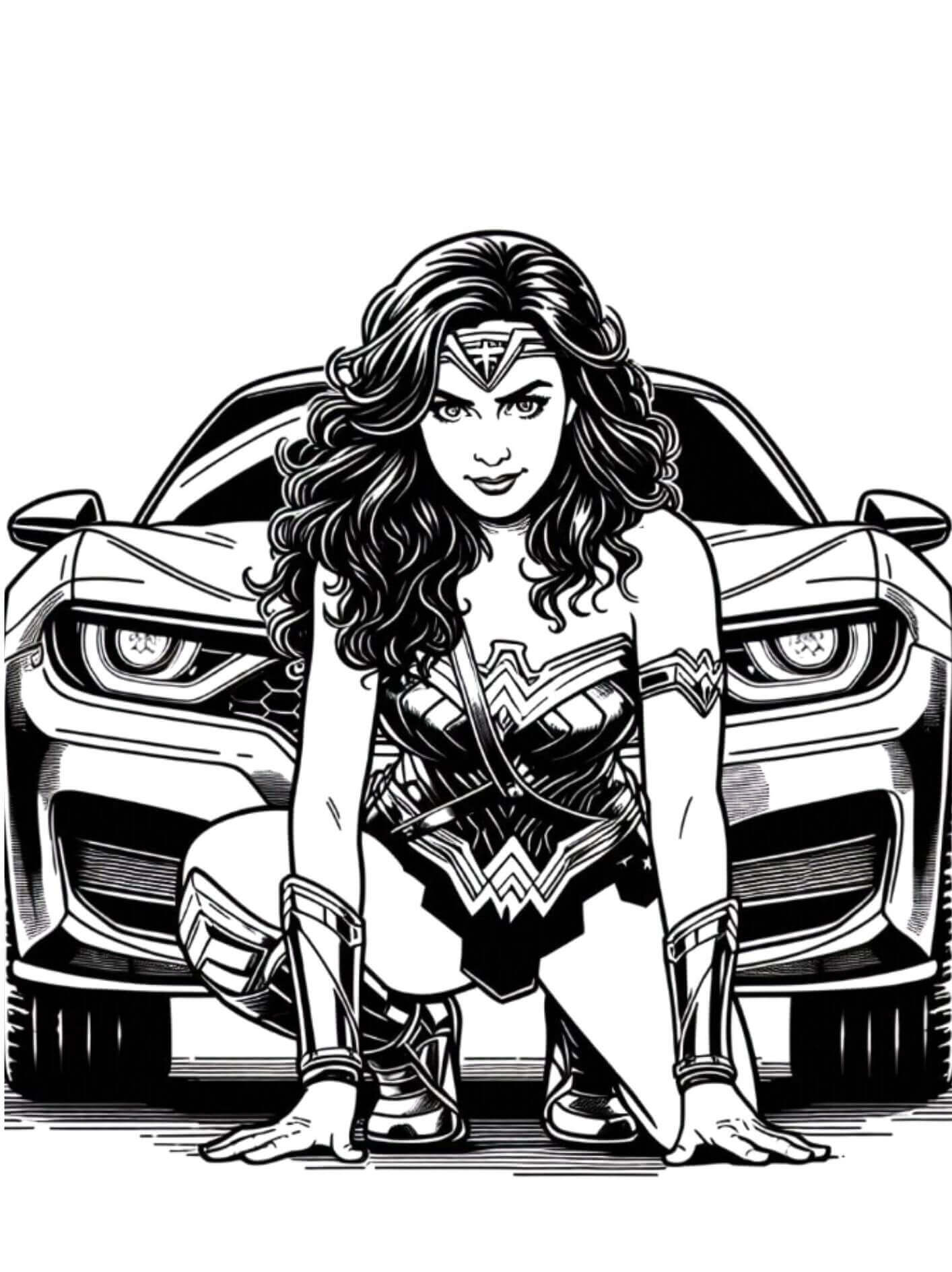 Desenho de Mulher-Maravilha para imprimir