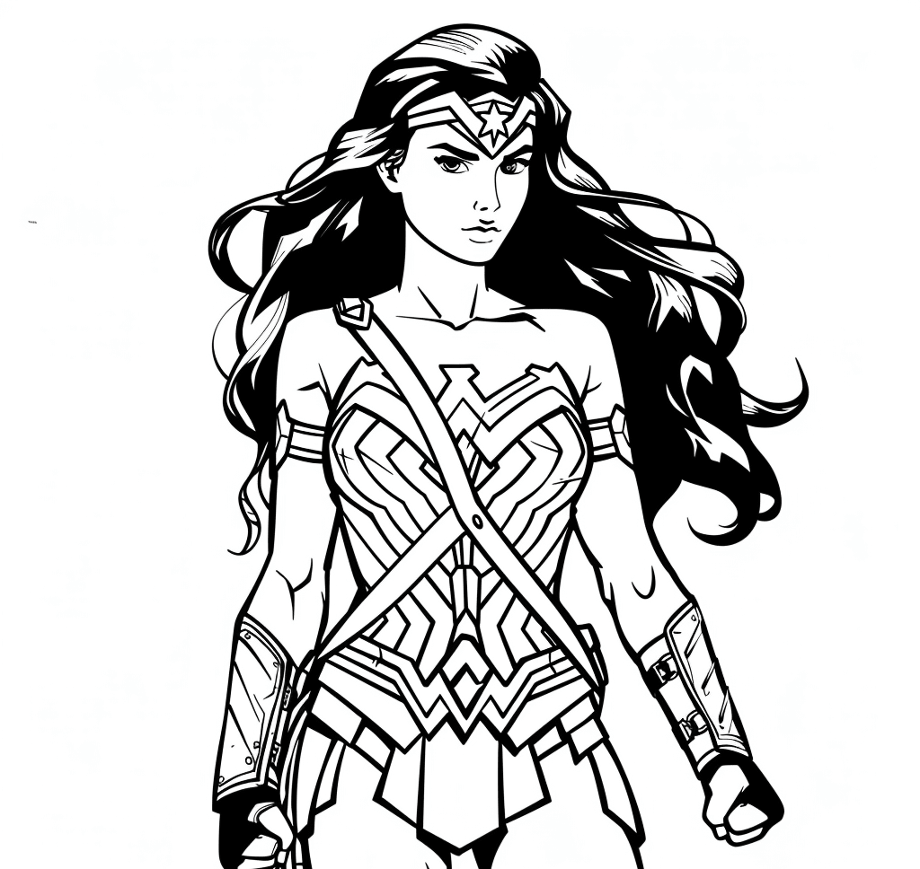 Desenho de Mulher-Maravilha para imprimir
