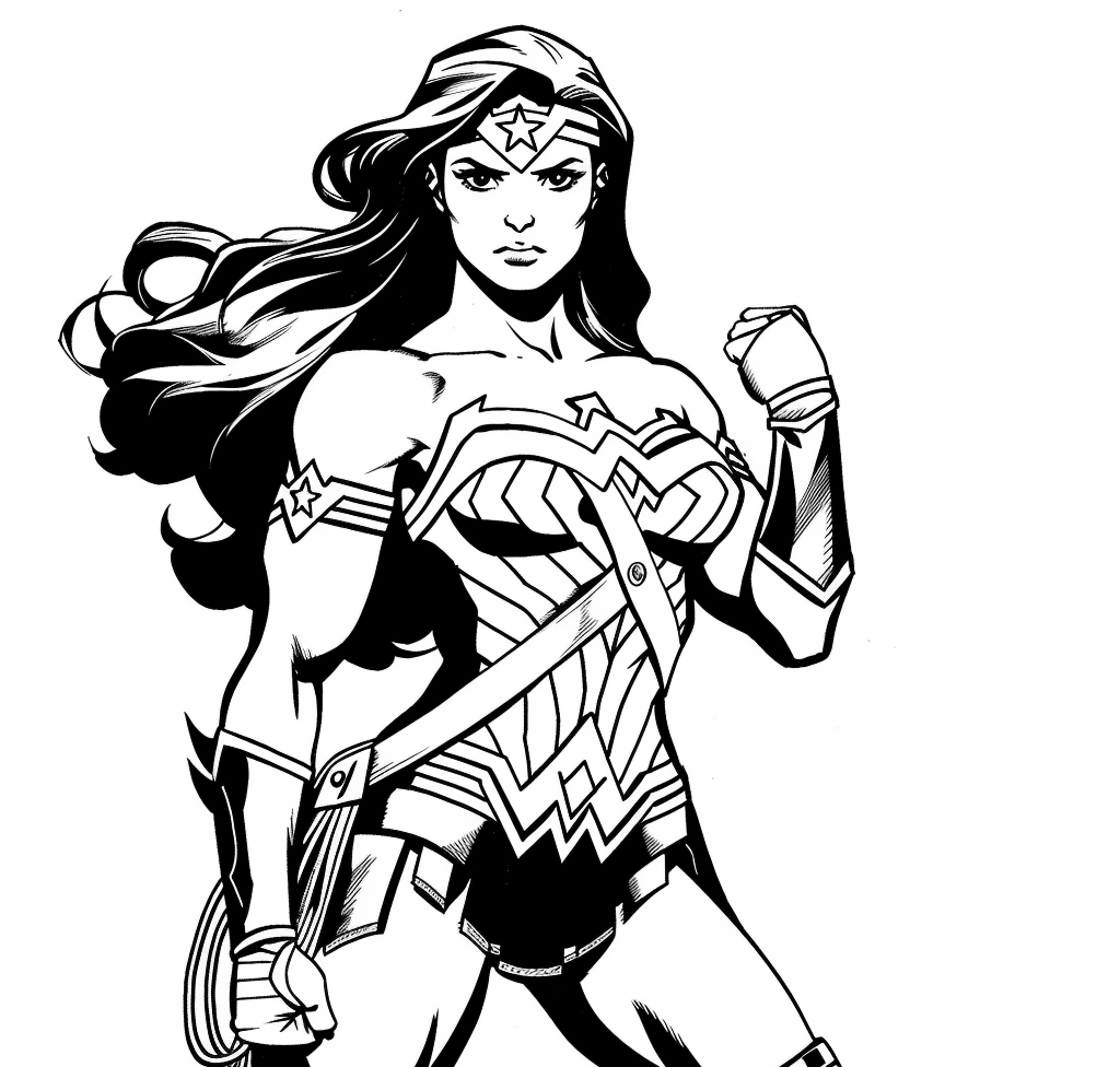 Desenho de Mulher-Maravilha para imprimir