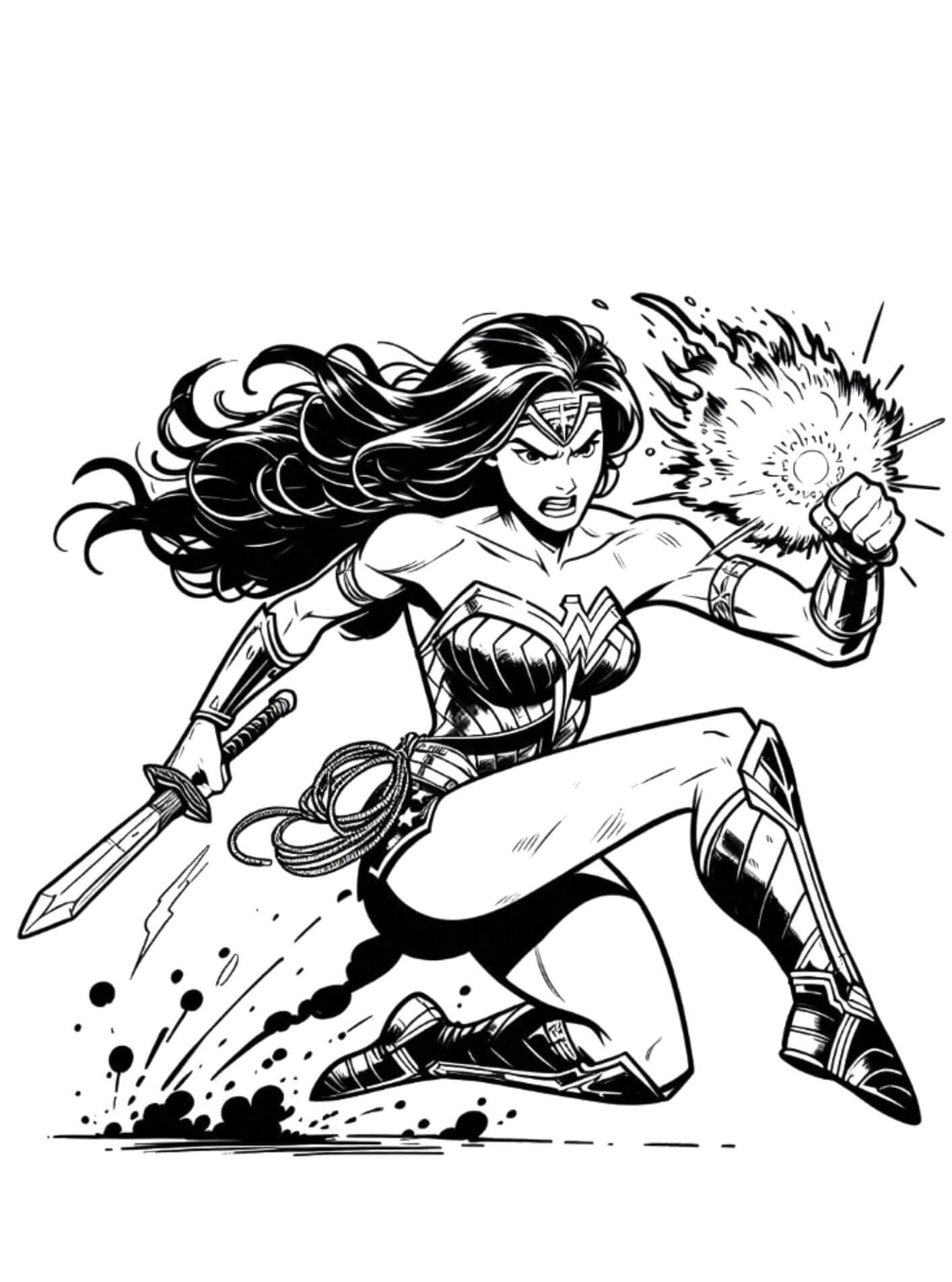 Desenho de Mulher-Maravilha para imprimir