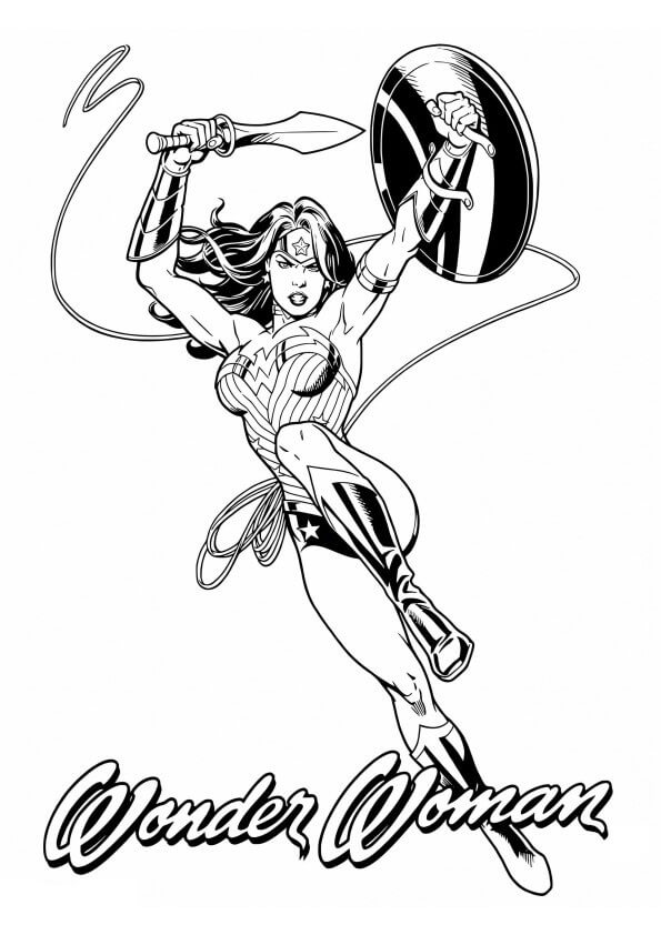 Desenho de Mulher-Maravilha para imprimir
