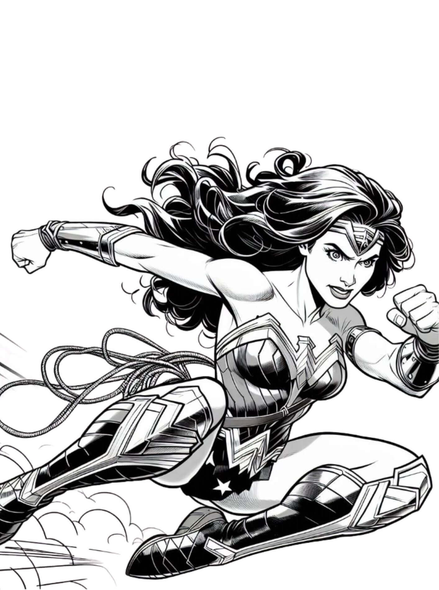 Desenho de Mulher-Maravilha para imprimir