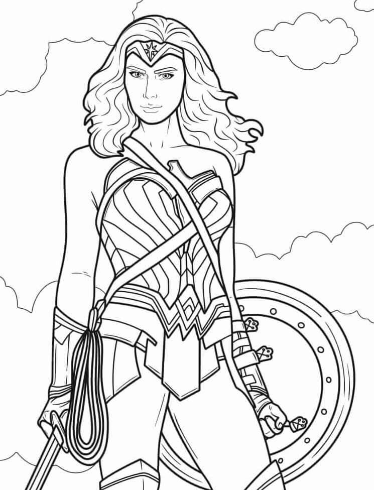 Desenho de Mulher-Maravilha para imprimir