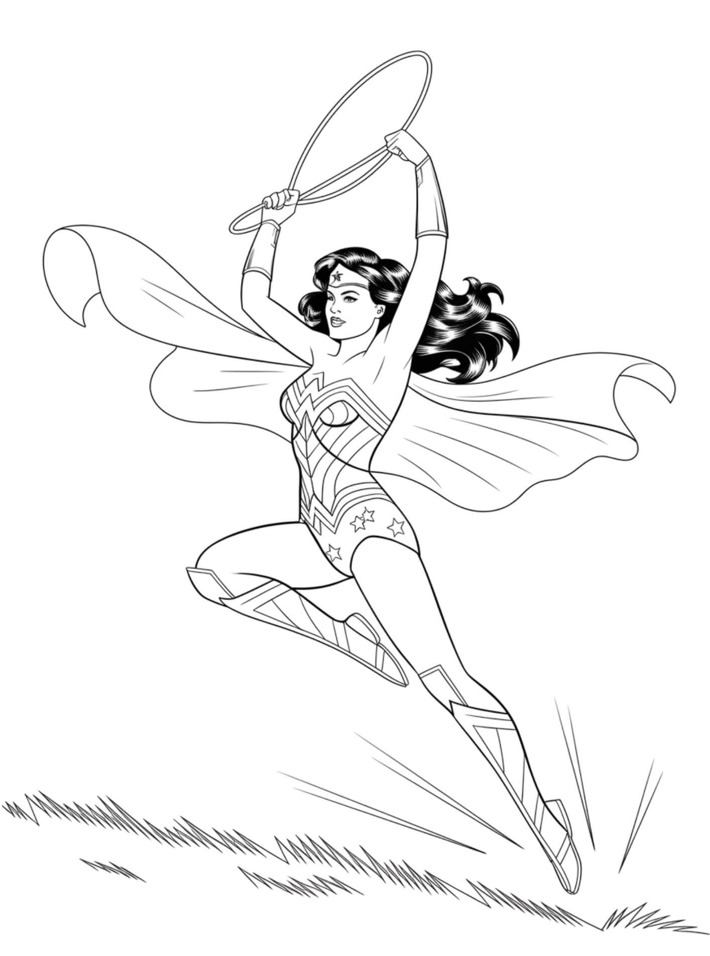 Desenho de Mulher-Maravilha para imprimir