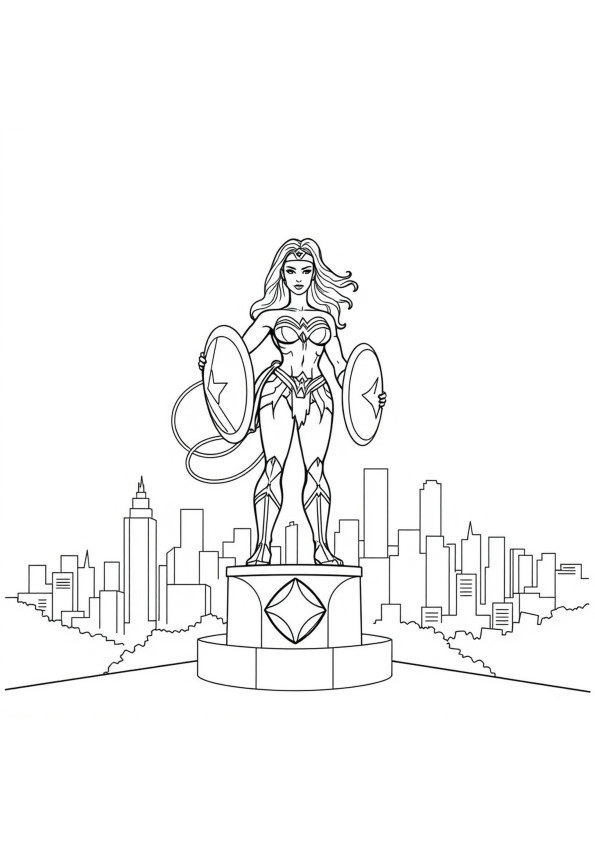 Desenho de Mulher-Maravilha para imprimir