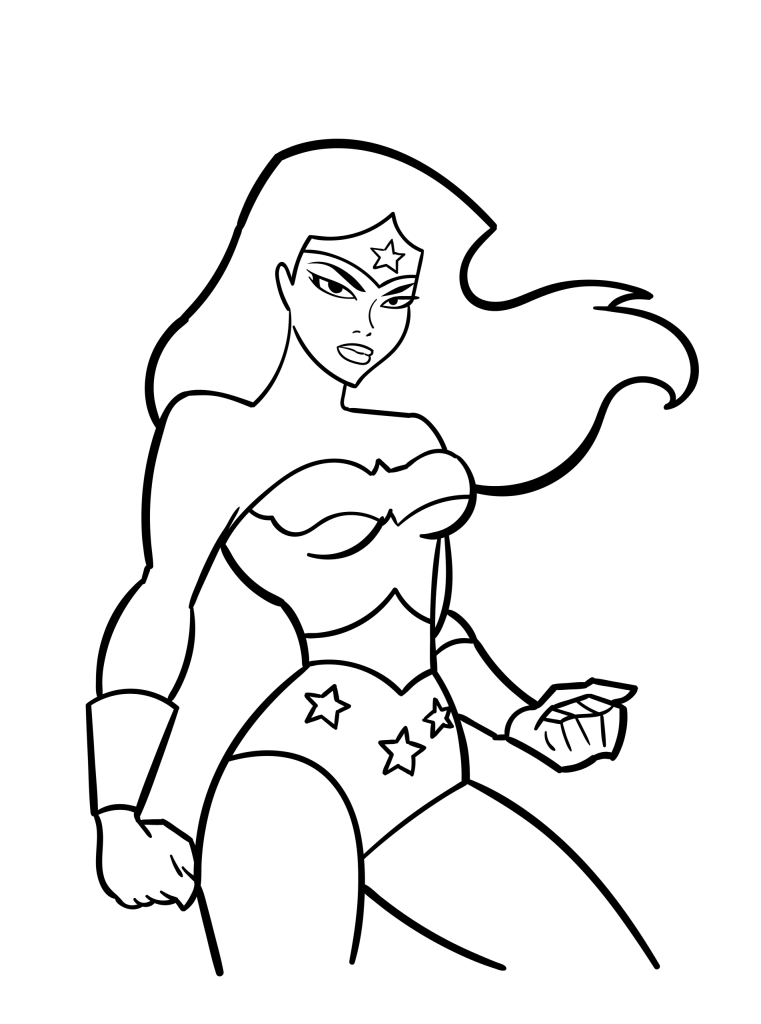 Desenho de Mulher-Maravilha para imprimir