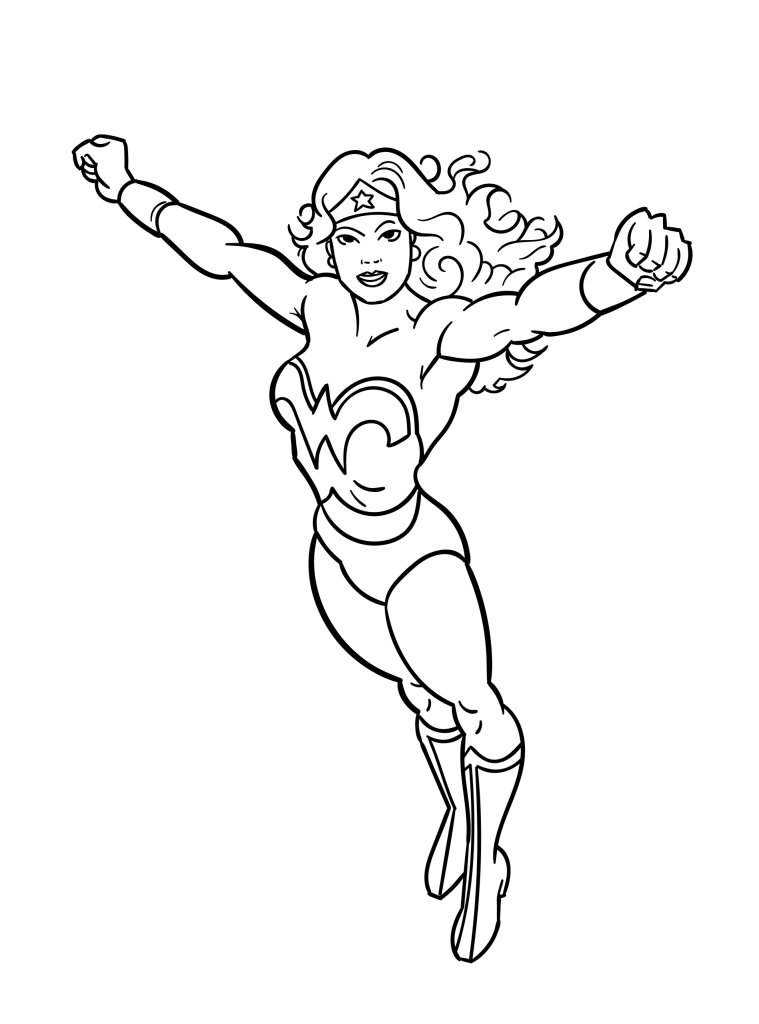 Desenho de Mulher-Maravilha para imprimir
