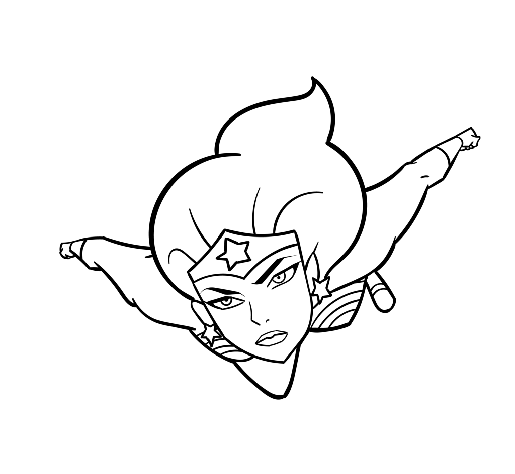 Desenho de Mulher-Maravilha para imprimir