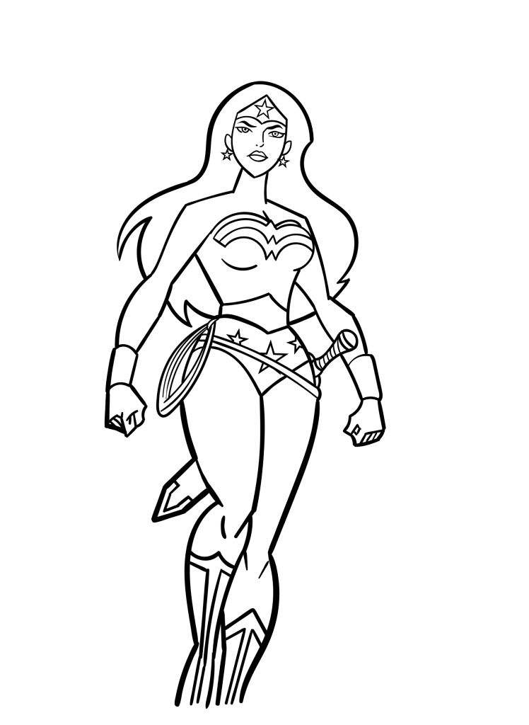 Desenho de Mulher-Maravilha para imprimir
