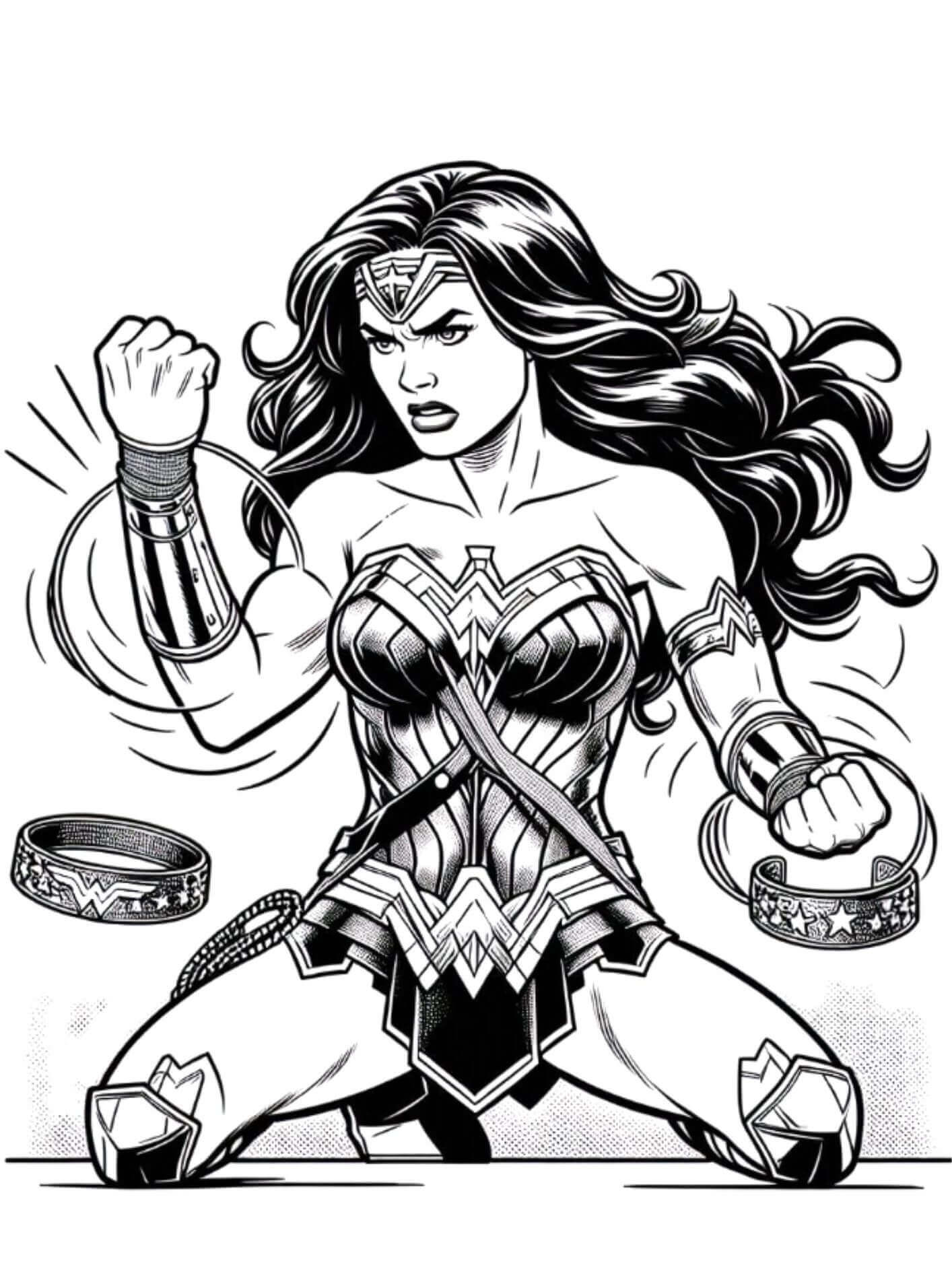 Desenho de Mulher-Maravilha para imprimir