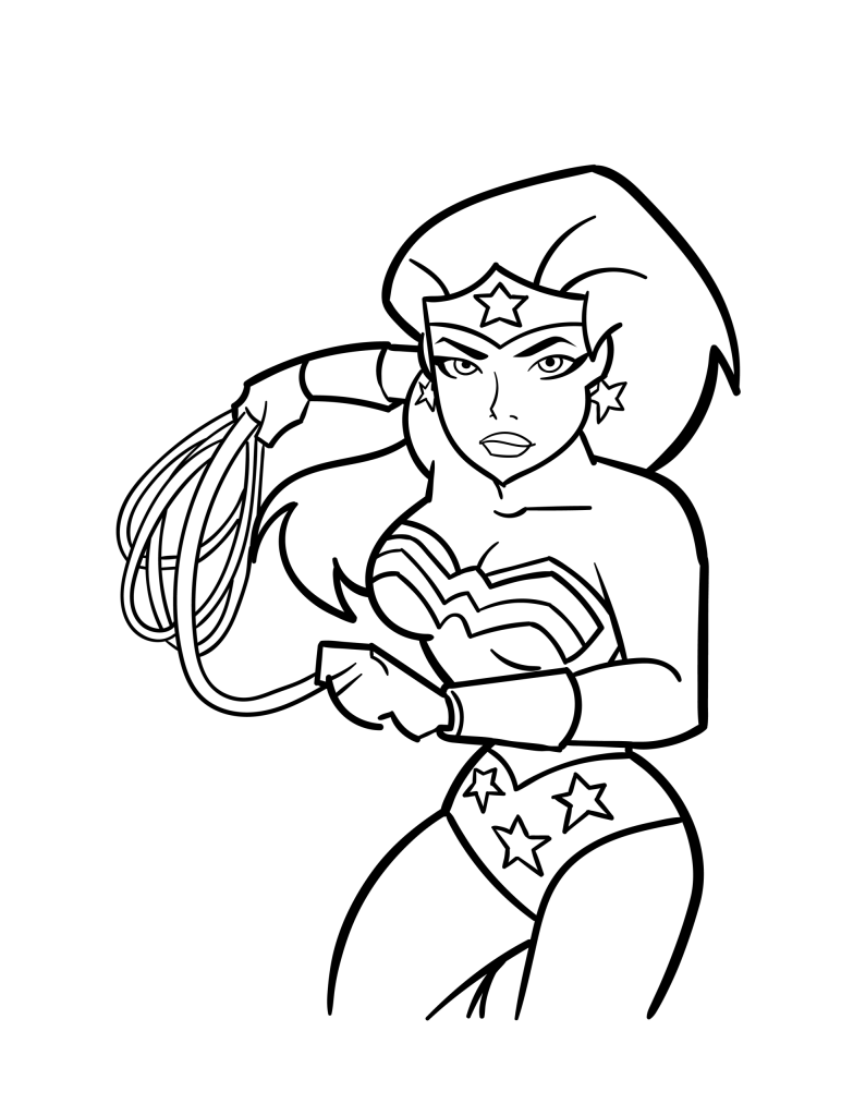 Desenho de Mulher-Maravilha para imprimir