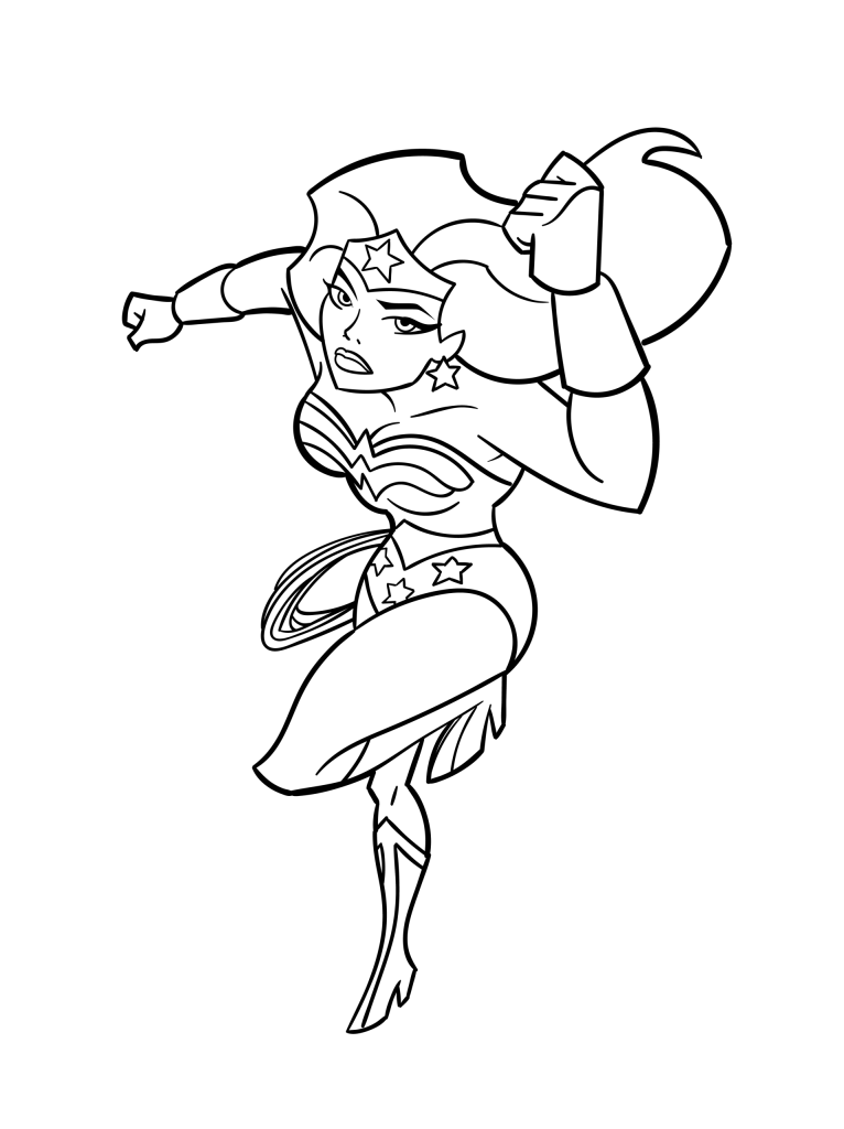 Desenho de Mulher-Maravilha para imprimir