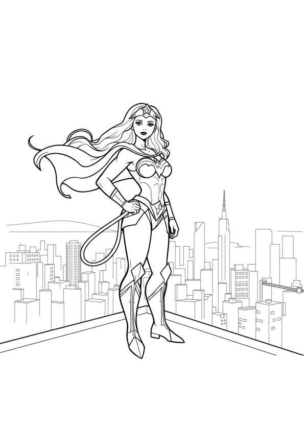Desenho de Mulher-Maravilha para imprimir