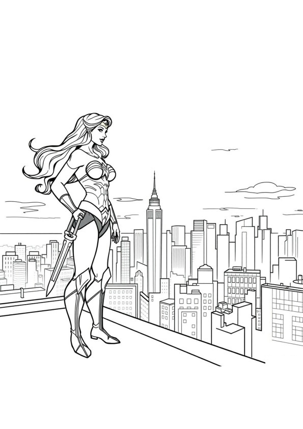 Desenho de Mulher-Maravilha para imprimir