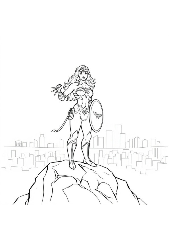 Desenho de Mulher-Maravilha para imprimir