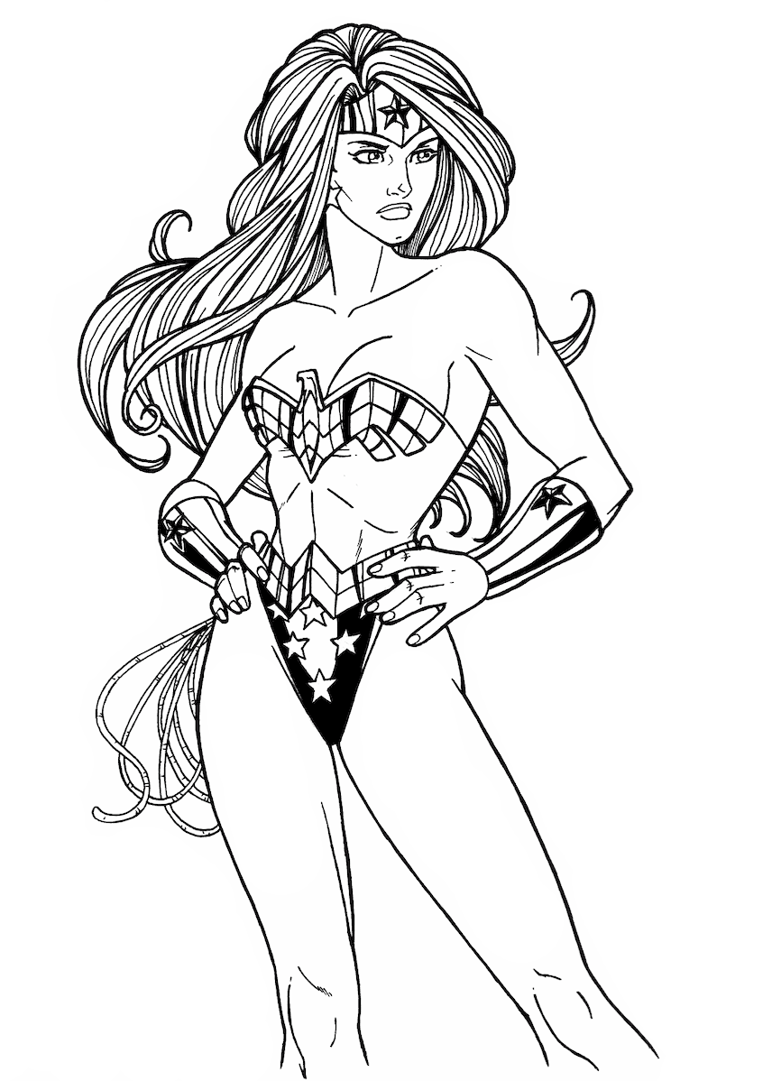 Desenho de Mulher-Maravilha para imprimir