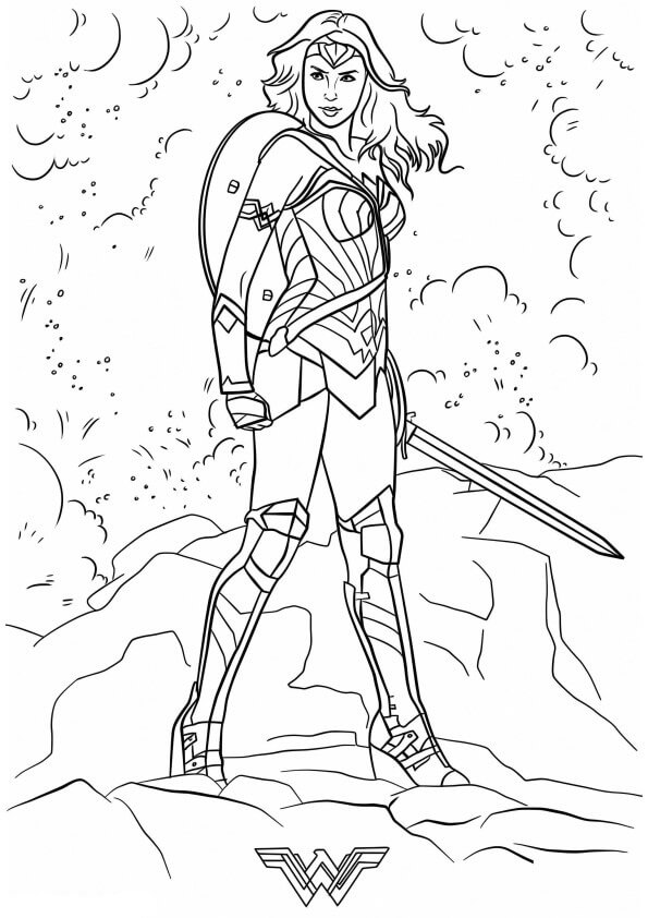 Desenho de Mulher-Maravilha para imprimir