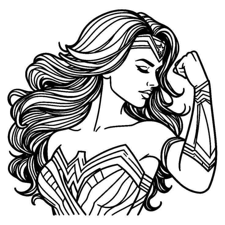 Desenho de Mulher-Maravilha para imprimir