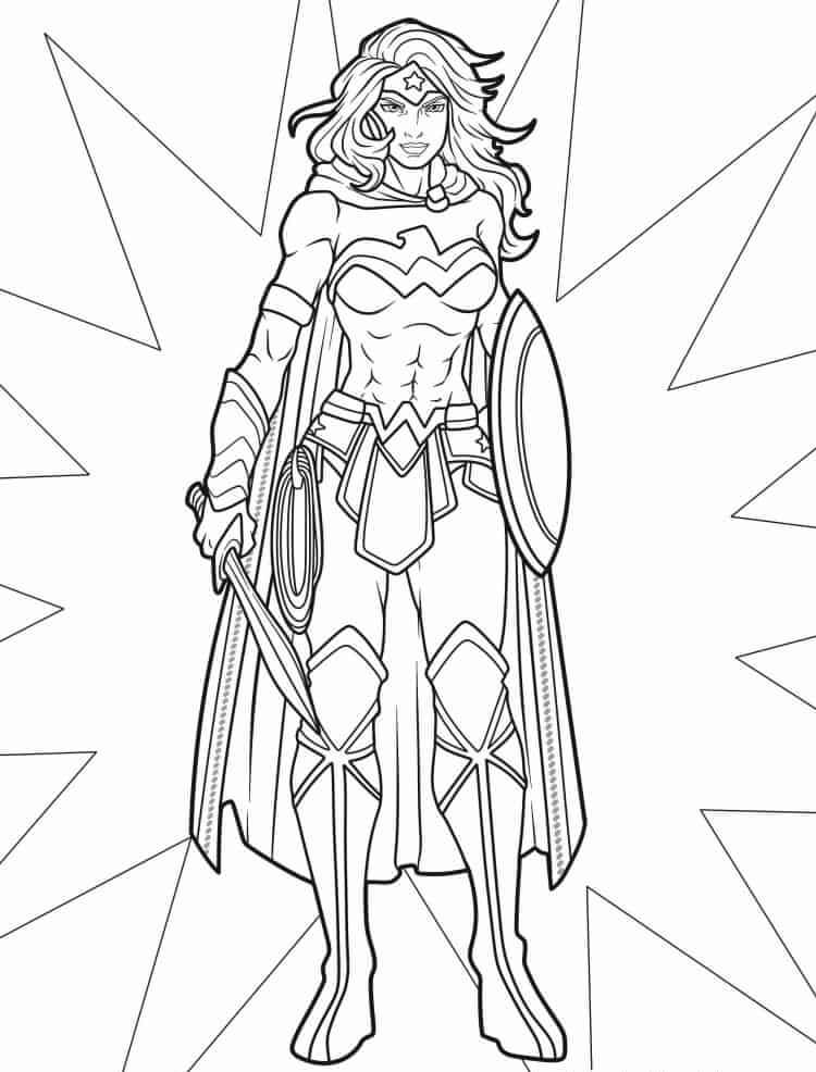 Desenho de Mulher-Maravilha para imprimir