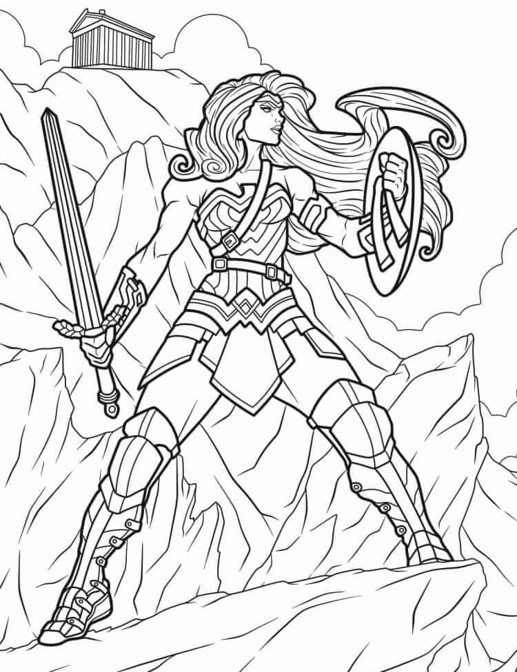 Desenho de Mulher-Maravilha para imprimir