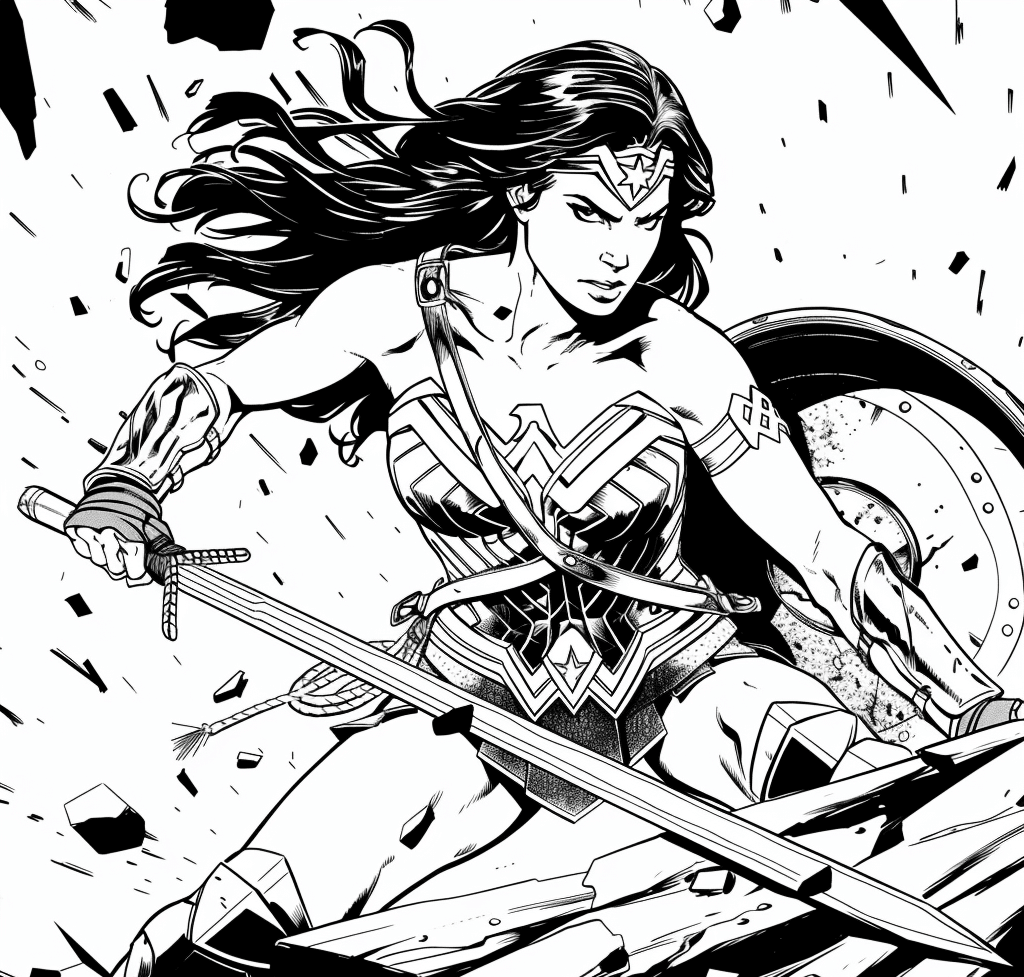Desenho de Mulher-Maravilha para imprimir