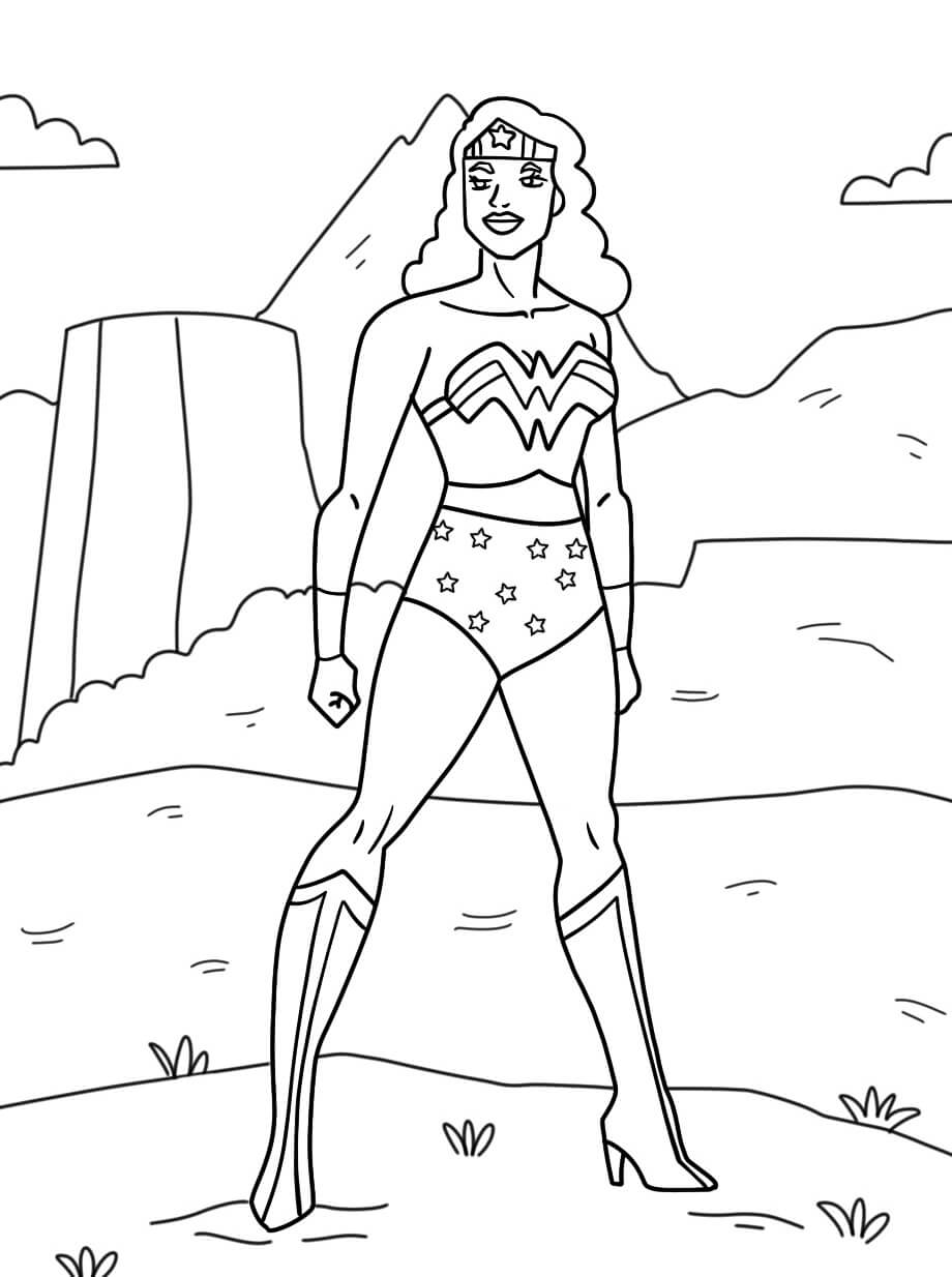 Desenho de Mulher-Maravilha para imprimir