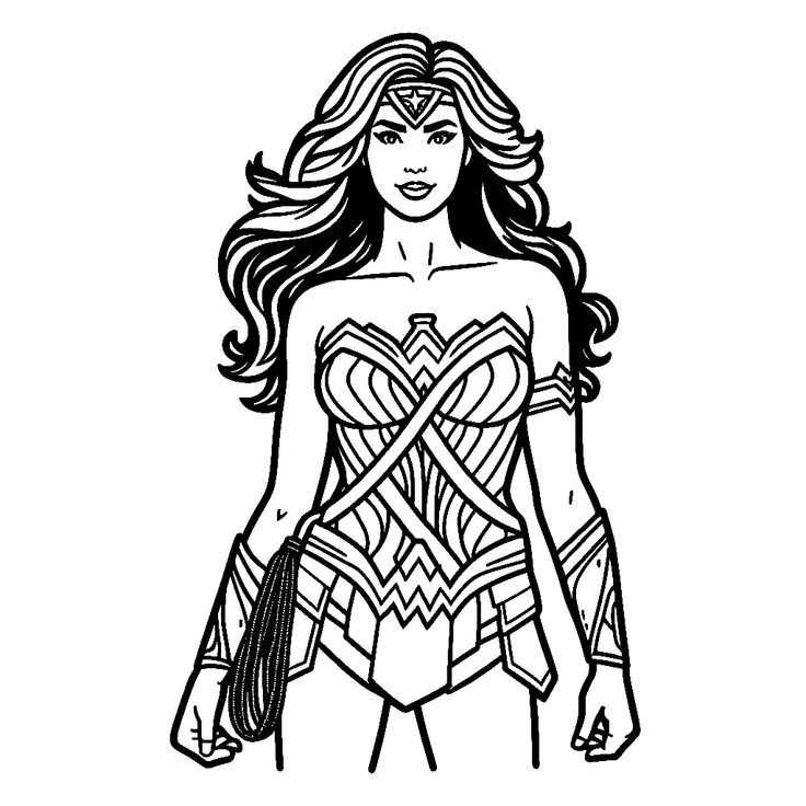 Desenho de Mulher-Maravilha para imprimir