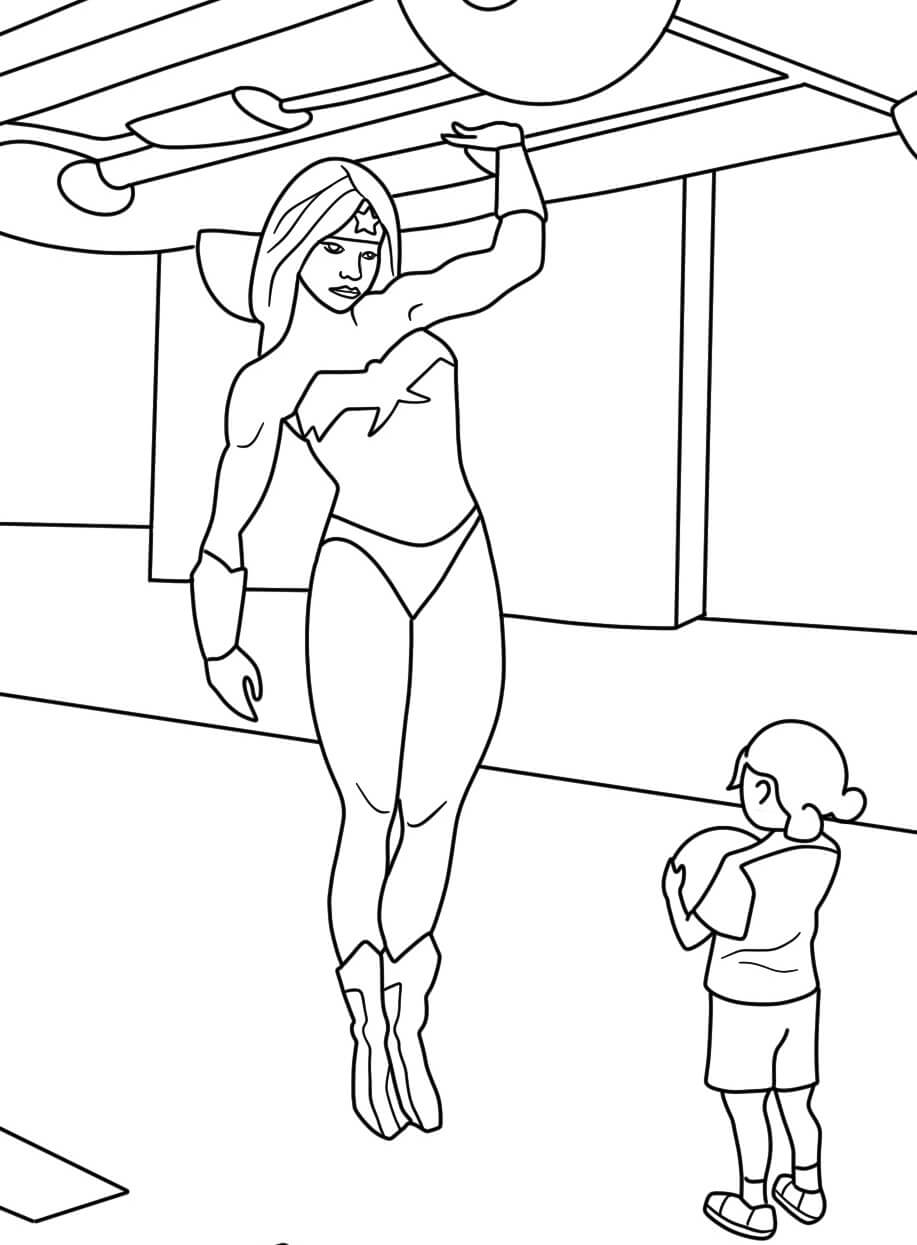 Desenho de Mulher-Maravilha para imprimir