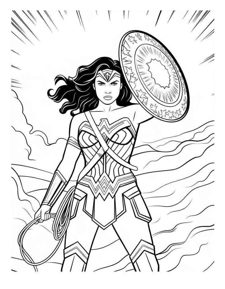 Desenho de Mulher-Maravilha para imprimir