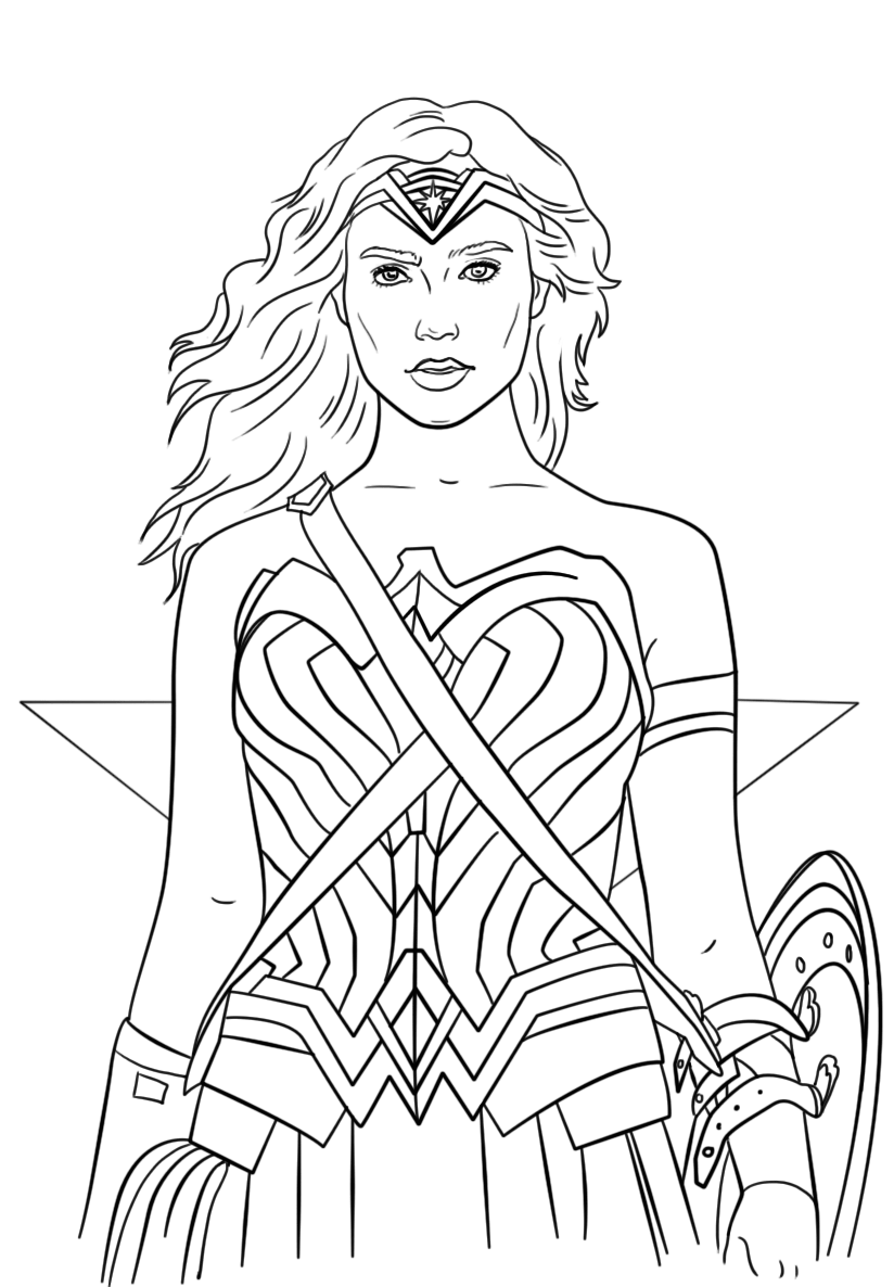 Desenho de Mulher-Maravilha para imprimir