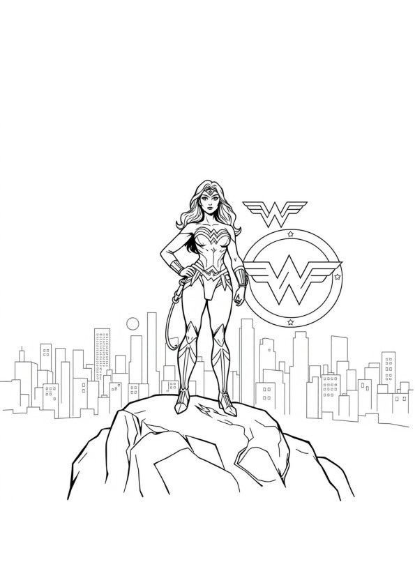 Desenho de Mulher-Maravilha para imprimir