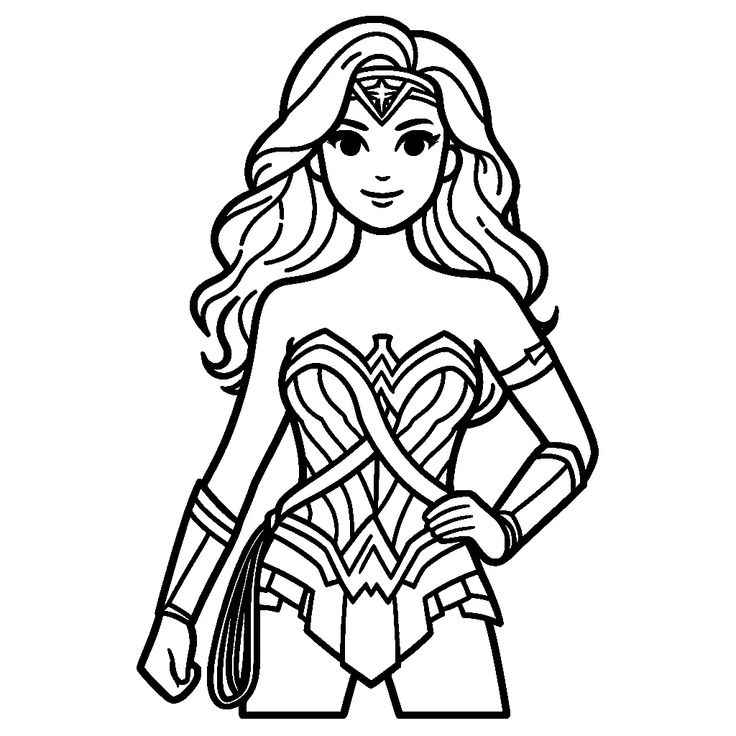 Desenho de Mulher-Maravilha para imprimir