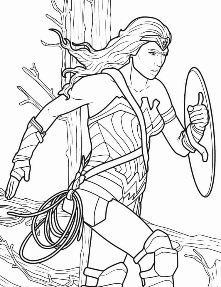 Desenho de Mulher-Maravilha para imprimir