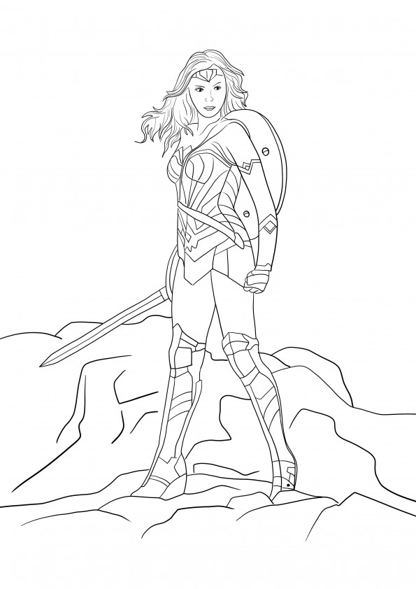 Desenho de Mulher-Maravilha para imprimir