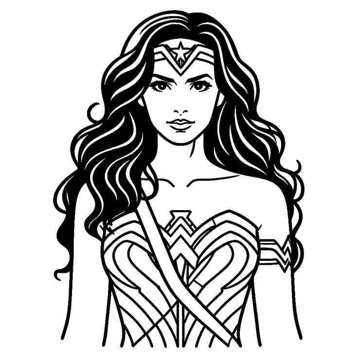 Desenho de Mulher-Maravilha para imprimir
