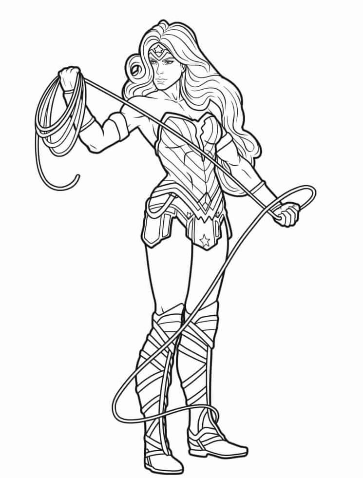 Desenho de Mulher-Maravilha para imprimir