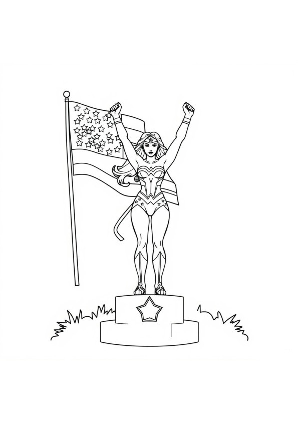 Desenho de Mulher-Maravilha para imprimir