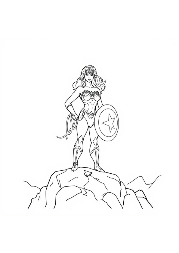 Desenho de Mulher-Maravilha para imprimir