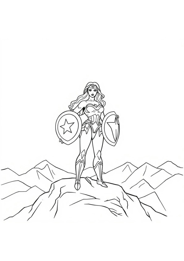 Desenho de Mulher-Maravilha para imprimir