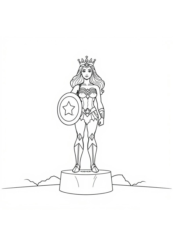 Desenho de Mulher-Maravilha para imprimir