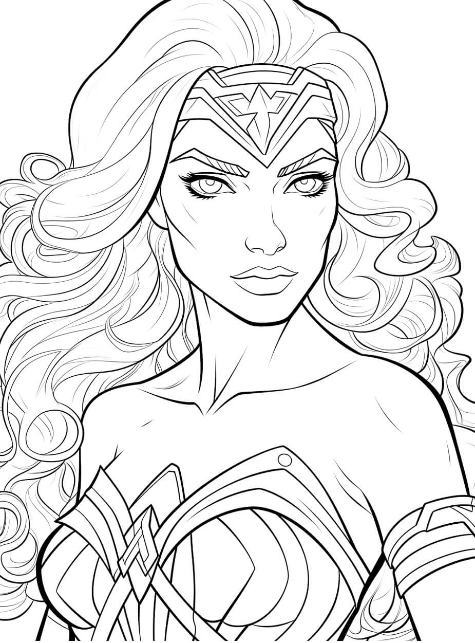 Desenho de Mulher-Maravilha para imprimir