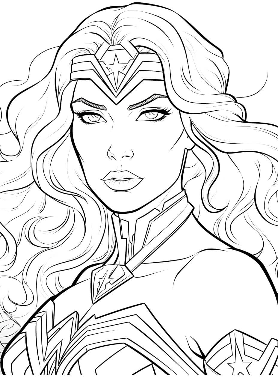 Desenho de Mulher-Maravilha para imprimir