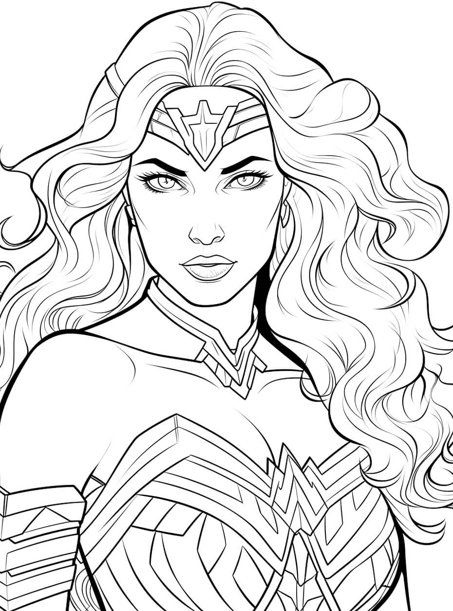 Desenho de Mulher-Maravilha para imprimir