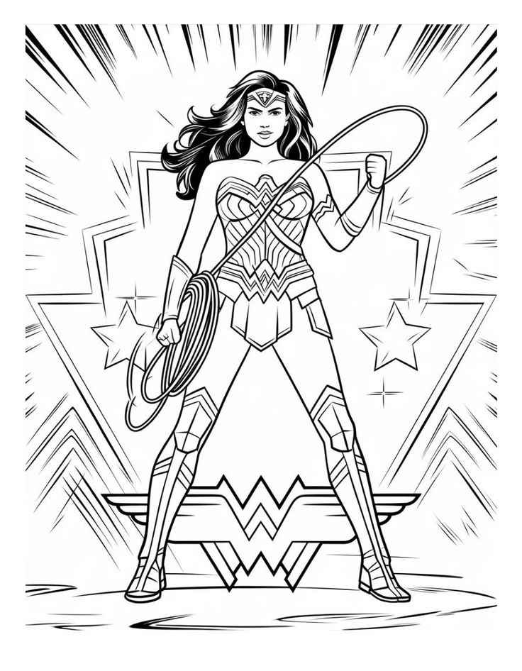 Desenho de Mulher-Maravilha para imprimir